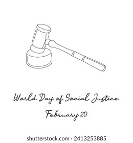 World Day of Social Justice single-line art is suitable for commemorating the day.