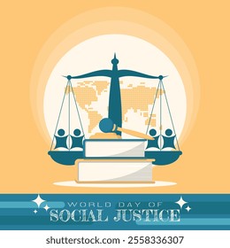 World Day of Social Justice template with justice is protected by law