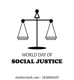 Día mundial de la justicia social, ilustración vectorial.