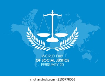 World Day of Social Justice vector. Weight scale of justice white silhouette icon vector. Day of Social Justice Poster, February 20. Important day