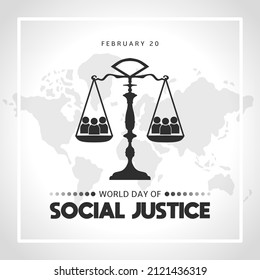 World day of Social Justice vector illustration. Suitable for Poster, Banners, campaign and greeting card.
