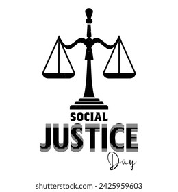 World day of social justice vector template. Social justice day vector, banner, cover, poster, frame, background