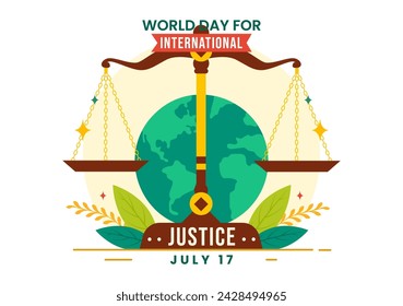 World Day of Social Justice Vector Illustration with Scales or Hammer for a Just Relationship and Injustice Protection in Flat Cartoon Background