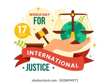 World Day of Social Justice Vector Illustration with Scales or Hammer for a Just Relationship and Injustice Protection in Flat Cartoon Background