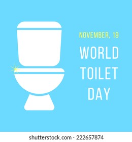 world day of the toilet bowl. isolated on blue background. modern vector illustration
