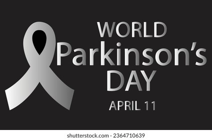 World Parkinson’s Day vector art in black colour background.