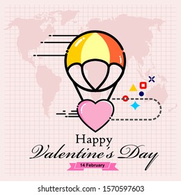 World Valentine’s Day, Vector flat illustration