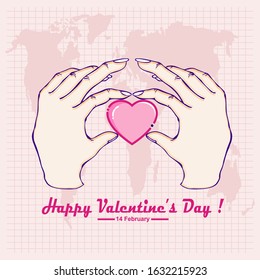 World Valentine’s Day, Vector flat illustration
