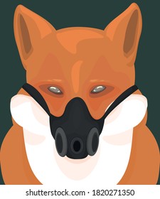 The world is dead, there is no air. Fox in a respirator.