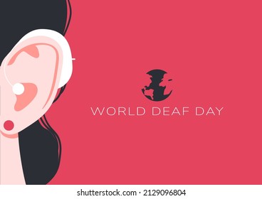 World Deaf Day Concept. Health Care Vector Illustration.