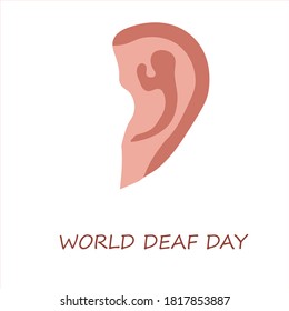 World deaf day with ear ,Vector illustration.