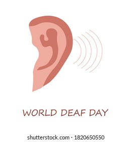 World deaf day with ear ,Vector illustration.