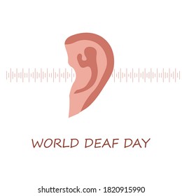 World deaf day with ear ,Vector illustration.