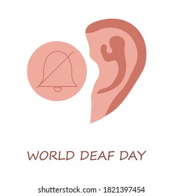 World deaf day with ear ,Vector illustration.