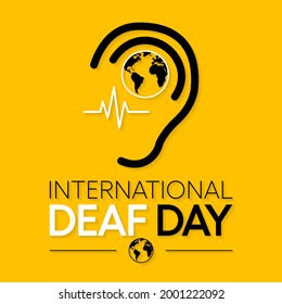 World Deaf day is observed every year during September, The day focuses on people who are deaf or hard of hearing and people with speech disorders. Vector illustration.