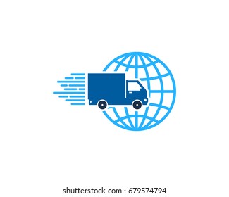 World Delivery Icon Logo Design Element