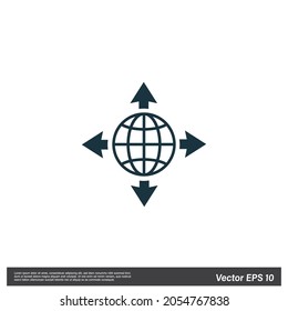 world delivery icon vector simple logo element
