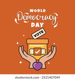 World Democracy Day Groovy Vector Design