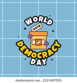 World Democracy Day Groovy Vector Design