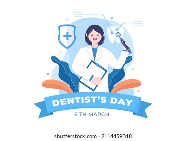 World Dentist Day With Tooth And Dentistry To Prevent Cavities And Healthcare In Flat Cartoon Background Illustration Suitable For Poster Or Banner