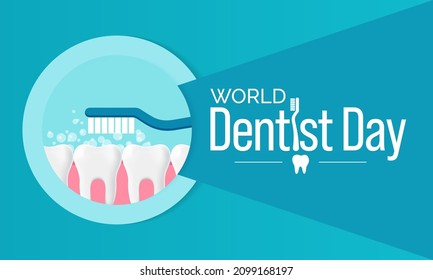 World Dentist's day is observed every year in February, Vector illustration