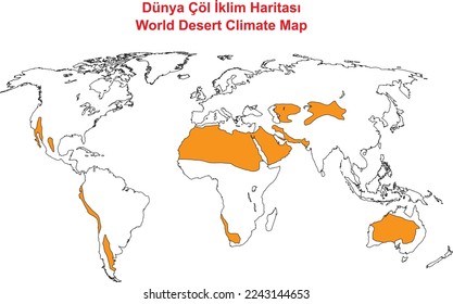 World Desert Climate Map, illustrator