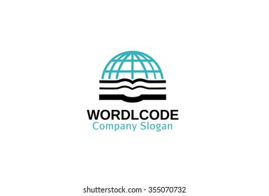 World Design Book Logo Vector Symbol  Illustration