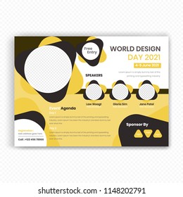 World design day Horizontal Flyer. Unique Design Concept. Clean And Easily Editable Vector. Vector illustration  