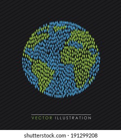 World design over black background, vector illustration