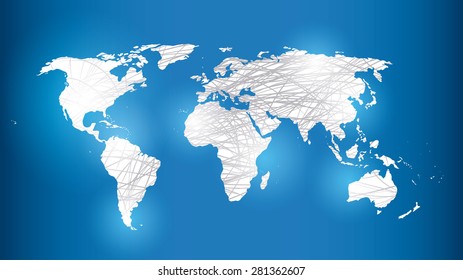 World design over blue background, vector illustration.