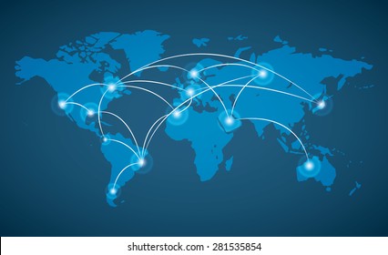 World design over blue background, vector illustration.