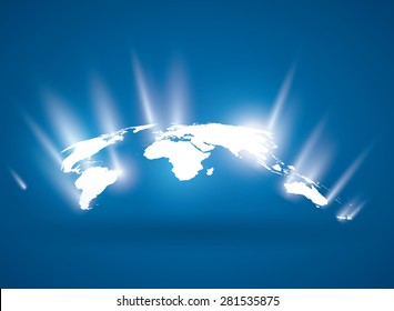 World design over blue background, vector illustration.