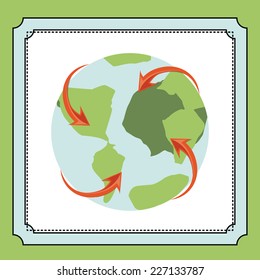 World design over green background, vector illustration
