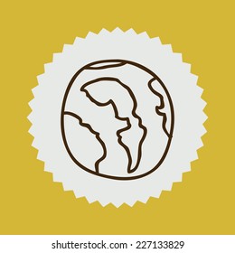 World design over yellow background, vector illustration