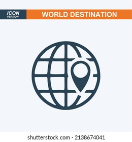 world destination icon vector sign symbol such us travel, vacation, holiday