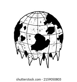 world destroyed balck and white