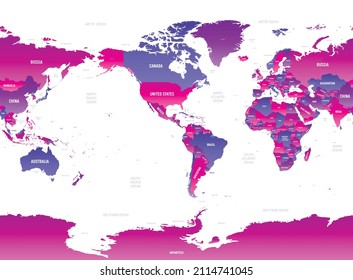 World detailed political map with lables
