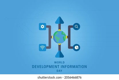 World Development Information Day, 24  October , Vector illustration design