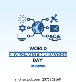 World Development Information day 24 October, campaign or celebration banner