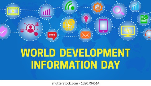 Ilustración de Banner del Día Mundial de la Información sobre el Desarrollo Colorido