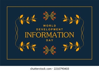World Development Information Day. Holiday concept. Template for background, banner, card, poster, t-shirt with text inscription
