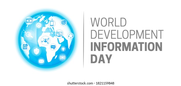 Icono del logotipo del Día Mundial de la Información sobre el Desarrollo Ilustración aislada