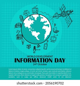 DÍA MUNDIAL DE INFORMACIÓN SOBRE DESARROLLO, POSTER Y VECTOR DE BANNER