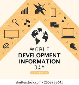 Afiche del Día Mundial de la Información sobre el Desarrollo. Compartir información entre ellos