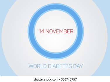 World Diabetes Day 14 november in blue circle. Vector illustration