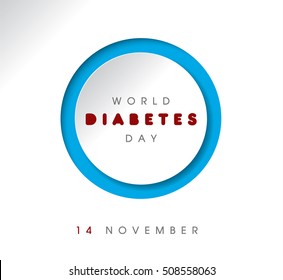 World Diabetes Day 14 November poster. Vector illustration