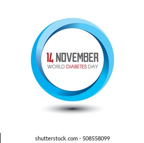 World Diabetes Day 14 November poster. Vector illustration