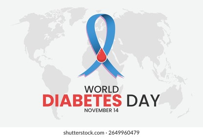 Dia Mundial da Diabetes, 14 de novembro. Cartaz, ou banner da consciência mundial do dia da diabetes. Vetor