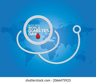 World diabetes day awareness concept. Can be used as poster, banner, header, background, icon and brochure.