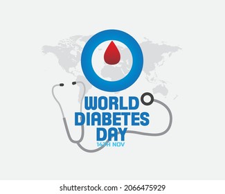 World diabetes day awareness concept. Can be used as poster, banner, header, background, icon and brochure.